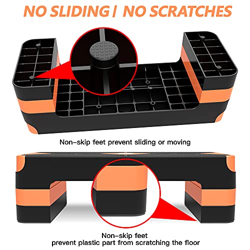 GYMMAGE Aerobic Exercise Step, Adjustable Aerobic Stepper for Exercise ...