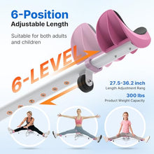Load image into Gallery viewer, MERACH Split Machine, Stretching Equipment for Flexibility, 180° Leg Stretcher with 6-Level Length Adjustment &amp; Comfortable Pad, Home Stretch Machine for Dance, Gymnastics, 300lbs Capacity (Pink)
