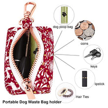 Load image into Gallery viewer, ARING PET Dog Waste Bag Dispenser, Cotton Doggy Poop Bags Holders Attach to Any Leashes, Portable Washable Christmas Pet Waste Pouch Dispenser with Metal Zipper
