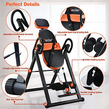 Load image into Gallery viewer, Teclor Inversion Table for Back Pain Relief, 350 lbs Capacity Strength Training Inversion Equipment, Decompression Table for Pain Therapy Training with Safe Belt &amp; Comfortable Ankle Holders
