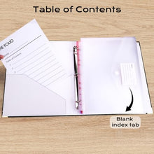 Load image into Gallery viewer, XKDOUS Aesthetic Document Organizer 3 Ring Emergency Binder Linen Folio Folders with 9 Pockets Expanding File Storage Holder for Important Papers, Letters, Passports, Photos
