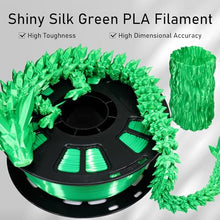 Load image into Gallery viewer, DO3D Silk Green PLA Satin Shiny 3D Printer Filament, 1.75mm Diameter 1kg Spool 2.2lbs for FDM 3D Printers

