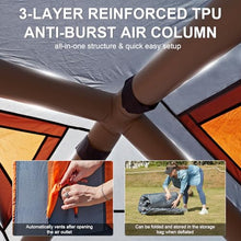 Load image into Gallery viewer, 2-3 Person Inflatable Glamping Tent,Easy Set up with Hand Air Pump, Waterproof Blow Up Tent for Adults, Portable Outdoor for Hiking/Backpacking/Fishing,Grey
