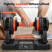 Load image into Gallery viewer, FLYBIRD Adjustable Dumbbell Set of 2, 110LB/55LB Weights Dumbbell Set for Home Gym Exercise &amp; Fitness, Fast Change Weights with Anti-Slip Handle, Multiweight Options for Full Body Workout Suitable Men/Women(55LBX2)
