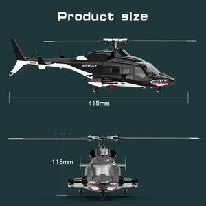 1/34 Helicopter, 2.4G 9CH  RC Helicopter Model with 6G/3D Stunt Mode and GPS Positioning (RTF/Mode 1/2 Switchable)