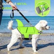 Load image into Gallery viewer, Dogcheer Dog Shark Life Jacket with Extra Foam, High Buoyancy Dog Life Vest with Rescue Handle for Swimming Boating, Reflective Adjustable Puppy Swim Vest for Small Medium Large Dogs, Green - M
