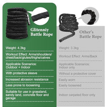 Load image into Gallery viewer, Battle Ropes Black Workout Rope 1 inch Battle Ropes for Home Gym 30ft Exercise Ropes for Working Out Heavy Ropes for Exercise Training Weighted Rope Weighted Workout Rope Battle Rope
