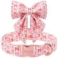 Load image into Gallery viewer, ARING PET Bow Collar for Dog, Cute Pink Sailor Bowtie Heart Puppy Pet Collars for Small Medium Large Girl Dogs-XL
