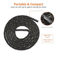 Load image into Gallery viewer, Amazon Basics Battle Rope for Home Gym Workout, Exercise Training Equipment, CrossFit, Strength Training, 1.5 Inch x 30 Feet, Black
