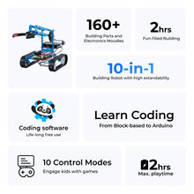 Load image into Gallery viewer, Ultimate 10 in 1 Robot Building Toys, Robotics Kit App Remote Control Robot Toys Compatible with Arduino C &amp; Raspberry Pi
