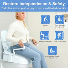 Load image into Gallery viewer, Soaids Raised Toilet Seat Risers for Seniors, Elevated Toilet Seat with Handles, 3-Level Height Adjustable, Support up to 300 Lbs
