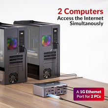 Load image into Gallery viewer, AV Access 8K DisplayPort KVM Docking Station 3 Monitors 2 PCs, with 6 DP Cables, 3xUSB 3.0 Hub, GbE, 8K@60Hz 4K@165Hz KVM Switch Triple Monitors 2 Desktops, SD, Audio, All-Aluminum, for HP, Dell
