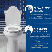 Load image into Gallery viewer, Mayfair Linden Slow Close Toilet Seat, Non Slip Heavy Duty Wood, Easy Install, Round, White
