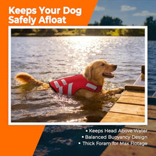 Load image into Gallery viewer, LeLePet Dog Life Jacket, High Flotation Swim Vest for Dogs M Red
