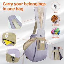 Load image into Gallery viewer, Dog Carrier Sling,Dog Carriers for Small Dogs &amp; Cats Under 20 lbs,Puppy Carrying Backpack Pet Purse with Pockets,Adjustable Shoulder Strap,Hands Free for Travel (Purple)
