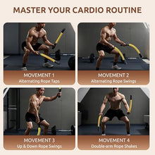 Load image into Gallery viewer, IPO 2026 Upgrade Weighted Ropeless Battle Ropes, Heavy Duty Portable Cordless Battle Ropes for Home Gym, home fitness workout Rope for Strength Building suitable Men &amp; Women (Yellow, Yellow Max)
