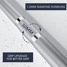 Load image into Gallery viewer, TECHNOAGE 7FT Olympic Barbell, 40LB Olympic Weight Bar with 2-Inch Sleeves- Sliver
