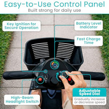 Load image into Gallery viewer, Vive 4 Wheel Mobility Scooter - Electric Powered Wheelchair Device - Compact Heavy Duty Mobile for Travel, Adults, Elderly - Long Range Power Extended Battery with Charger &amp; Basket
