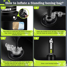 Load image into Gallery viewer, Freestanding Punching Bag for Adults Teens, 70'' Heavy Boxing Bag with Stand with Gloves, Pump and Jump Rope, Women Men Standing Kickboxing Bag for MMA Training Muay Thai Fitness Karate Home Gym
