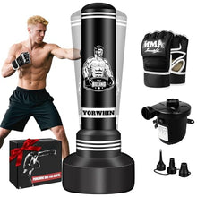 Load image into Gallery viewer, Heavy Punching Bag for Adults Teens, 70'' Standing Boxing Kicking Bag Freestanding Heavy Bag with Gloves and Electric Air Pump, Men Kickboxing Bags for Beginners Training MMA Muay Thai Fitness
