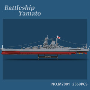 Japanese Yamato Battleship Building Blocks Set, 2569 Pieces WWII Navy Ship MOC Toy, Excellent Battleship Model Building