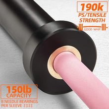 Load image into Gallery viewer, Fitvids 7ft Olympic Barbell 45LBS for Weightlifting and Powerlifting, 2 Inch Strength Training Bar - Pink
