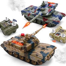 Load image into Gallery viewer, ROGALALY RC Tank Set, 1/24 Scale Army Battle Tanks with Life Indicators and Spray

