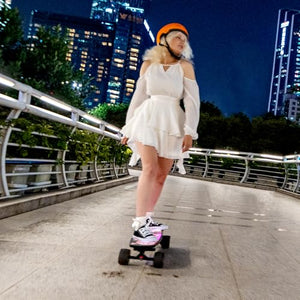Electric Skateboards with LED Screen Deck, Supports Image DIY via App. 10S3P 7.8A Removable Battery/ 25 Miles (Contains 2 batteries)