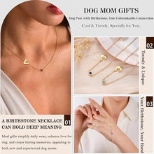Load image into Gallery viewer, Btysun Dog Lover Gifts, Gifts for Dog Lovers Women Birthstone Necklace for Women Ruby Sideway Necklace Dainty Gold Necklaces with Paw July Birthday Gift Womens Stocking Stuffers 2025
