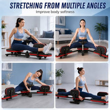 Load image into Gallery viewer, 39"x15"x16.5" Split Leg Stretcher, 240° Adjustable Flexibility Trainer, Foldable Leg Stretch Machine, EPP Memory Foam, Carbon Steel Frame, 560lbs Capacity, Splits Yoga Ballet Home Training (Black Red)
