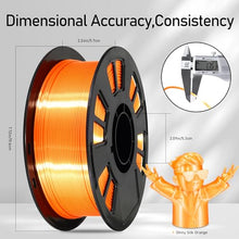 Load image into Gallery viewer, DO3D Silk Orange PLA Satin Shiny 3D Printer Filament, 1.75mm Diameter 1kg Spool 2.2lbs for FDM 3D Printers
