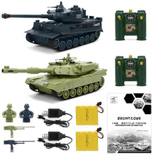 Load image into Gallery viewer, RC Tank, 1/28 Scale Remote Control Battle Tank Set with Sounds/Lights/Battle Game/Life Indicator
