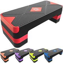 Load image into Gallery viewer, GYMMAGE Aerobic Exercise Stepper - Adjustable Height Workout Platform, 26.5" Step Deck with 4", 6", 8" Risers, Women's Home Gym Cardio Fitness
