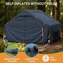 Load image into Gallery viewer, Blow Up Tent with Skylight and Stove Jack,4-6 Person Inflatable Camping Hot Tent with Pump,Easy Setup Family Camping Tent 4 Season Waterproof Outdoor Tents,Grey
