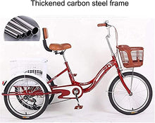 Load image into Gallery viewer, Adult Tricycle - 3 Wheel Bikes for Adults Shopping Adult Tricycles Single Speed for Adult Trikes 20 Inch 3 Wheel Bikes, Women

