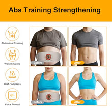 Load image into Gallery viewer, Ab Toning Belt, Abdominal Massager Belt with Shaping &amp; Heating Functions, Abs Sculptor Daily Training for Home Office Fitness Exercise Men Women Unisex (Beige)
