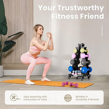 Load image into Gallery viewer, LIONSCOOL Premium Dumbbell Rack Only, with Side Racks for Neoprene/Vinyl Coated Dumbbells
