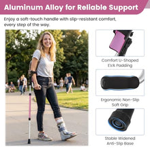 Load image into Gallery viewer, Carehofu Crutches for Adults 3-Angle Adjustable Forearm Crutches Non-Slip Handles with EVA Elbow Support,(Pink)
