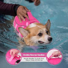 Load image into Gallery viewer, Dogcheer Dog Life Jacket with Double Rescue Handle, Reflective Dog Life Vest for Swimming Boating, Adjustable Pet Swim Vest Dog Flotation Device DFD for Small Medium Large Dogs - Pink S
