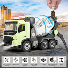 Load image into Gallery viewer, Double E Volvo FMX 1:20 RC Cement Mixer Truck - 360° Rotating Drum + 7 Realistic Sounds &amp; LED Lights
