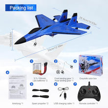 Load image into Gallery viewer, Beffkkip RC Plane 2CH Remote Control Plane SU35 RC Jet 2.4GHz RC Airplane (Blue)
