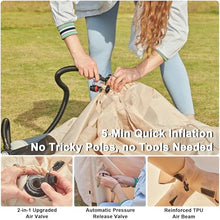 Load image into Gallery viewer, Inflatable Tents for Camping, 4-6 Person Easy Blow Up Tent with Hand Pump,4 Seasons Waterproof Air Inflatable Camping Tent House for Family Weekend Camping,Beige
