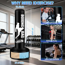 Load image into Gallery viewer, Standing Punching Bag for Adults, Boxing Bag with Stand for Stress Relief &amp; Home Gym, Kicking Bag for MMA Training, Includes Boxing Gloves, Electric Air Pump, Grip Trainer, Jump Rope &amp; Band
