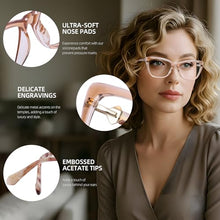 Load image into Gallery viewer, DOERAYM Blue Light Glasses for Woman: Amber Tint Reading Glasses for Night Shift Nurses &amp; Office Workers
