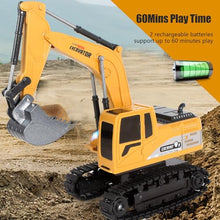 Load image into Gallery viewer, Jiakora Remote Control Excavator Toys for Boys, RC Excavator Toy for Boys 3 4 5 6 7 8 Year Old Kids Christmas Birthday Gift，RC Digger Truck Construction Vehicles with Metal Shovel &amp; Light
