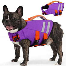 Load image into Gallery viewer, LeLePet Dog Life Jacket, High Flotation Swim Vest for Dogs M Purple

