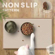 Load image into Gallery viewer, Dog Food Mat - 24x15 Raised Edges Dogs Mat for Food and Water Prevent Spill, Waterproof Cat Food Mats Protect Floors, Easy Clean Dog Bowl Mats for Food and Water, Silicone Pet Feeding Placemats Beige
