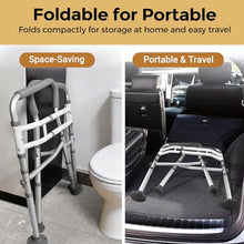 Load image into Gallery viewer, Toilet Safety Rails for Seniors, Adjustable Toilet Safety Frame Handles Fits Most Toilets, Gifts for Handicap and Disabled Seniors Elderly, Foldable, Safe Weight Capacity of 330 lbs(150KG)

