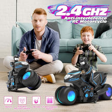 Load image into Gallery viewer, Tecnock RC Motorcycle, Remote Control Motorcycle with LED Lights, RC Car Dirt Bike Toy,
