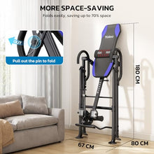 Load image into Gallery viewer, YOLEO Gravity Inversion Table for Back Pain Relief 2026 New Inversion Table w/Heat and Massage Lumbar Pad Back Stretcher Machine 300 lbs
